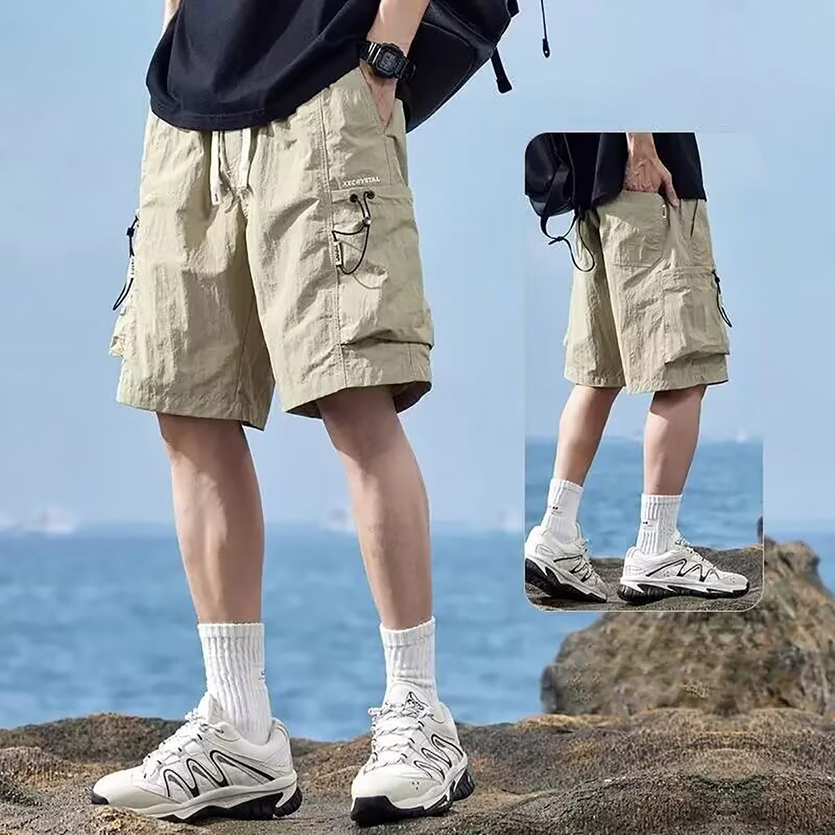 ✨Top-1 Men's Hiking Shorts✨|Men’s Drawstring Quick-Dry Cargo Shorts with Big Pockets