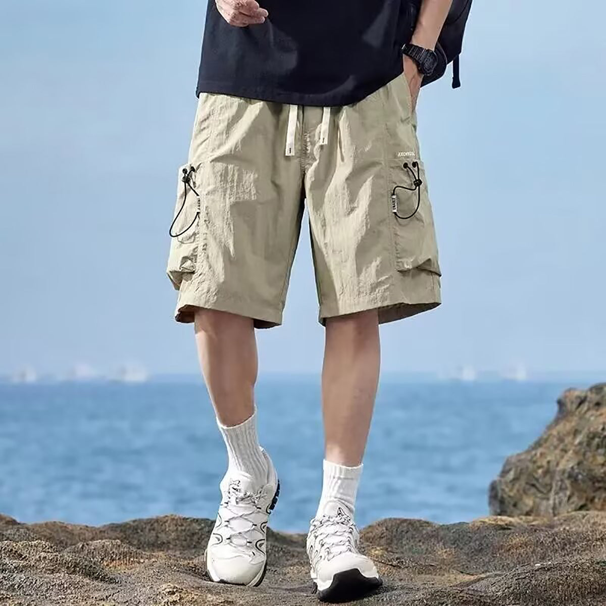 ✨Top-1 Men's Hiking Shorts✨|Men’s Drawstring Quick-Dry Cargo Shorts with Big Pockets