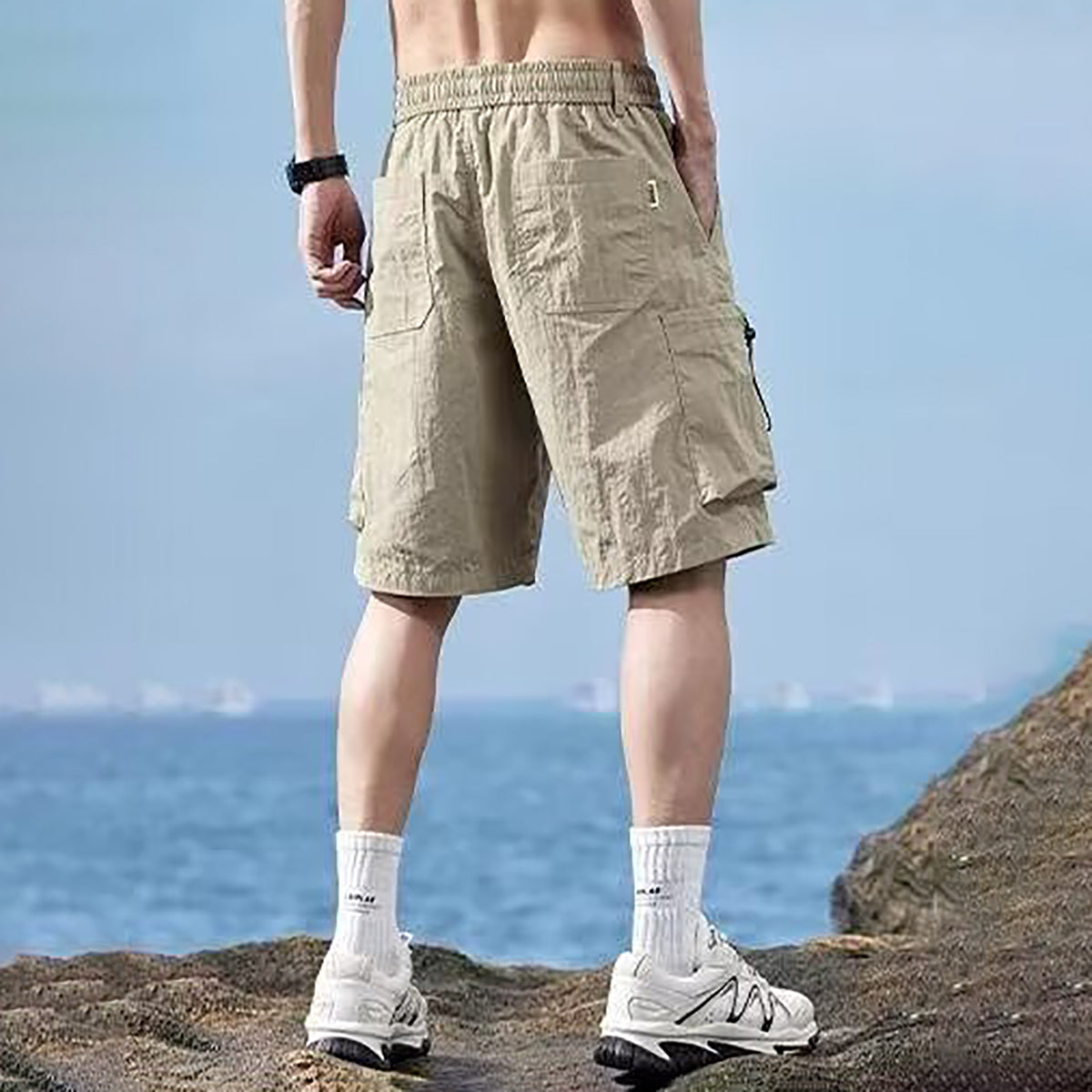 ✨Top-1 Men's Hiking Shorts✨|Men’s Drawstring Quick-Dry Cargo Shorts with Big Pockets
