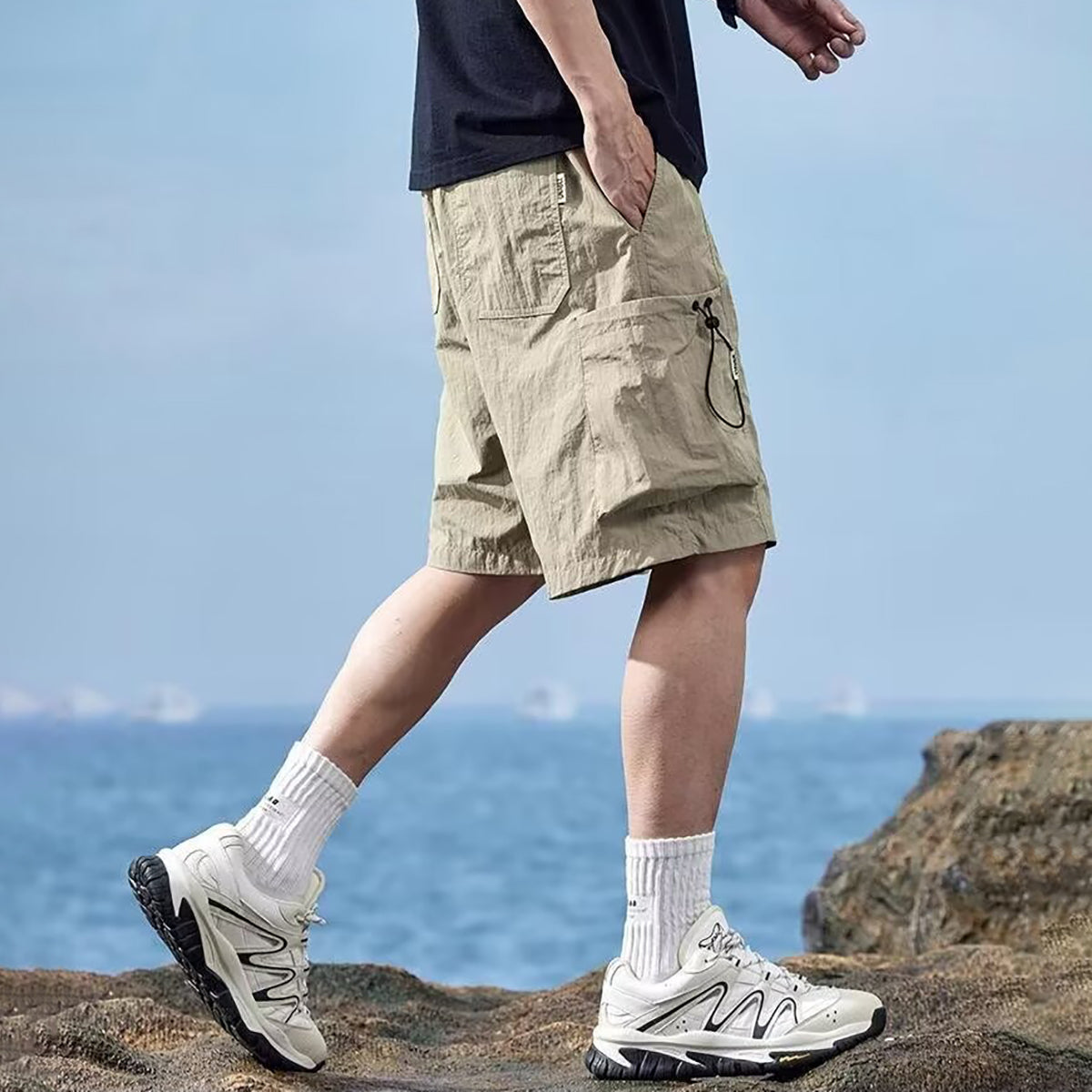 ✨Top-1 Men's Hiking Shorts✨|Men’s Drawstring Quick-Dry Cargo Shorts with Big Pockets