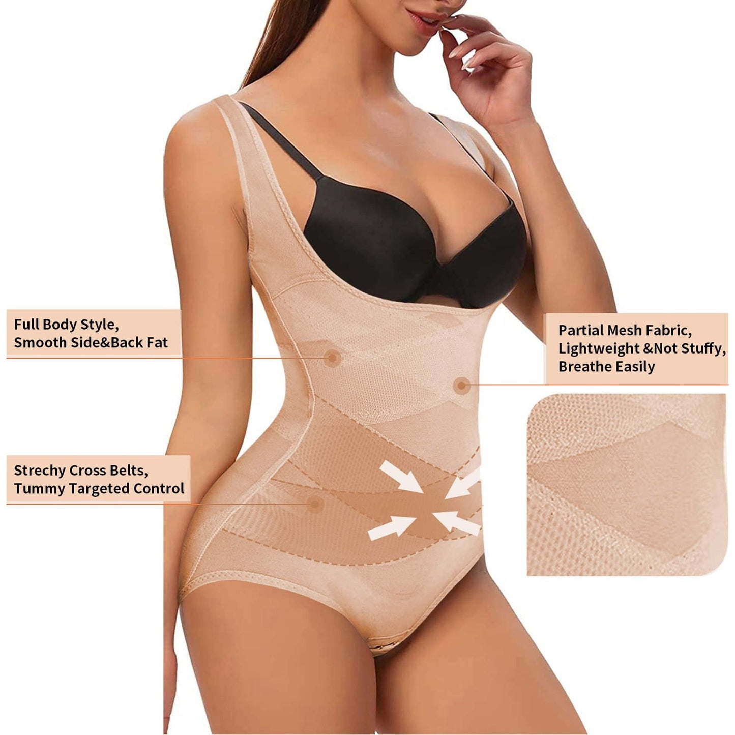 💝Women 2025 Tummy Control Mesh Slimming Girdles Shapewear Bodysuit